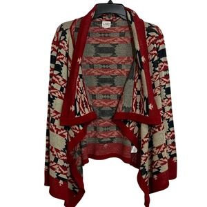 B SHARP Women's Cardigan Sweater Size Large Medium - Aztec Design